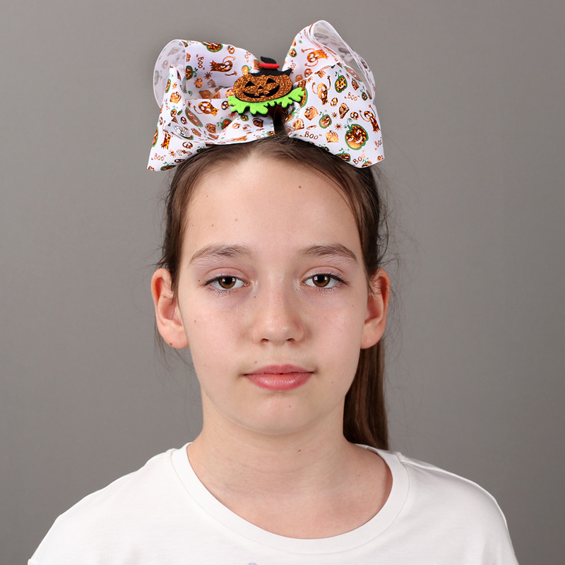 CN 7 " Jojo mašne za djevojčice/Jojo Siwa velike mašne za djevojčice za Noć vještica sa kopčama, ručno rađeni dodaci za kosu