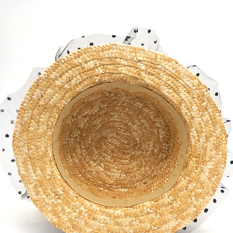Horúce čierne čipkované slnečné klobúky Panama s mašľou, ručne vyrobené ženy, plochá šiltovka s mašľou, slamená čiapka s veľkým okrajom, plážová čiapka s veľkým okrajom, ležérna dievčenská letná čiapka