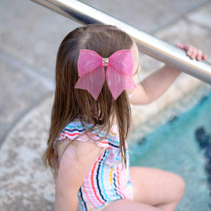 namama 4" fundite plastic cheer fundă de păr cu agrafe agrafe de păr din PVC fundite impermeabile ace de păr pentru fete funde de păr drăguță agrafă de păr