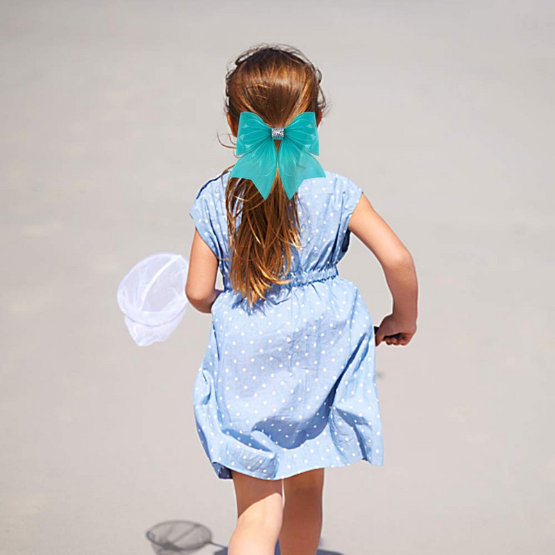 namama 4" fundite plastic cheer fundă de păr cu agrafe agrafe de păr din PVC fundite impermeabile ace de păr pentru fete funde de păr drăguță agrafă de păr