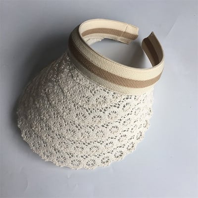 2019 noi șepci cu viziere pentru femei DIY șapcă de vară cu model de flori din dantelă ocazional pălărie umbră pălărie goală pentru plajă pălării de soare pentru femei
