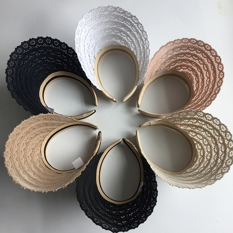 2019 noi șepci cu viziere pentru femei DIY șapcă de vară cu model de flori din dantelă ocazional pălărie umbră pălărie goală pentru plajă pălării de soare pentru femei