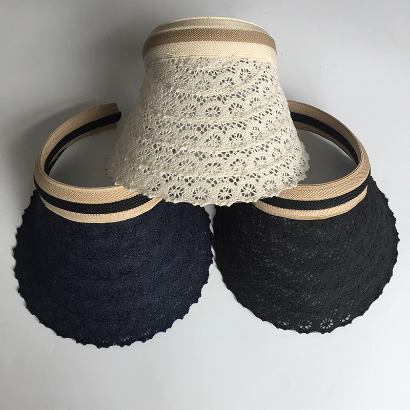 2019 noi șepci cu viziere pentru femei DIY șapcă de vară cu model de flori din dantelă ocazional pălărie umbră pălărie goală pentru plajă pălării de soare pentru femei