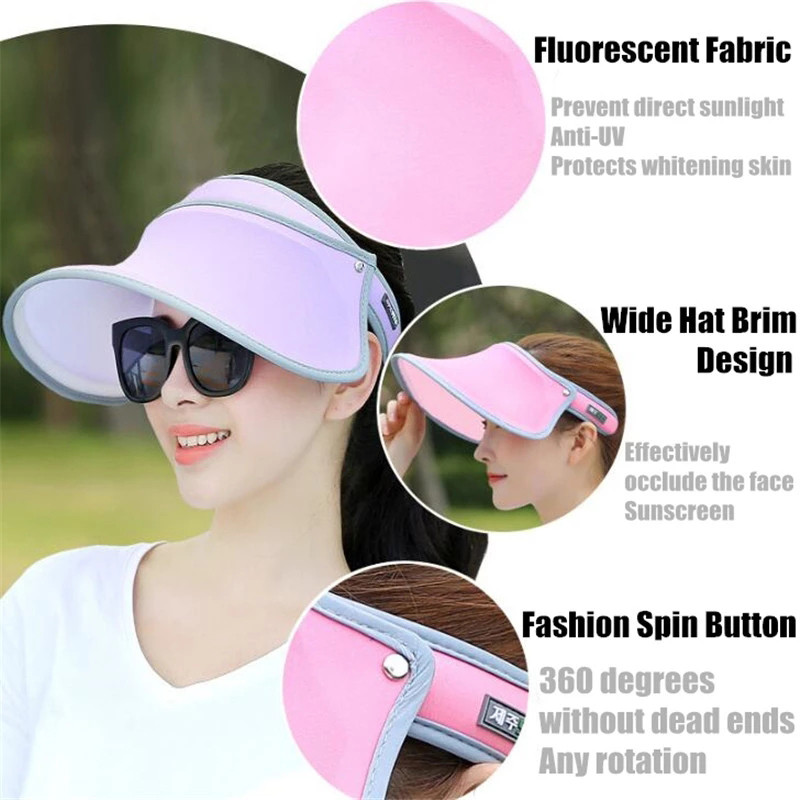 Nauja madinga plataus krašto apsaugos nuo UV spindulių apsauganti moteriška skrybėlė nuo saulės.