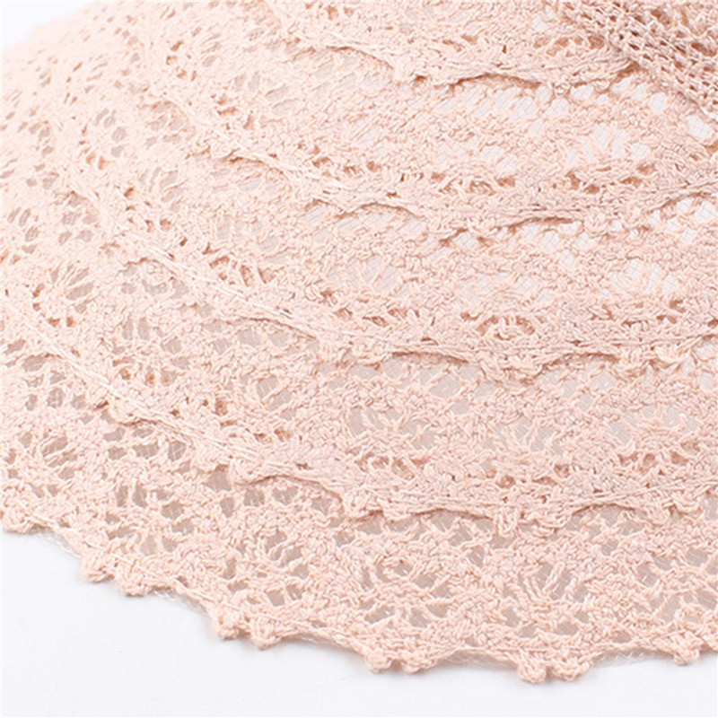 Șapcă de soare goală pentru femei de vară Pălărie de soare de plajă din dantelă Pălărie de soare tricotată Șapci portabile cu boruri largi cu protecție UV