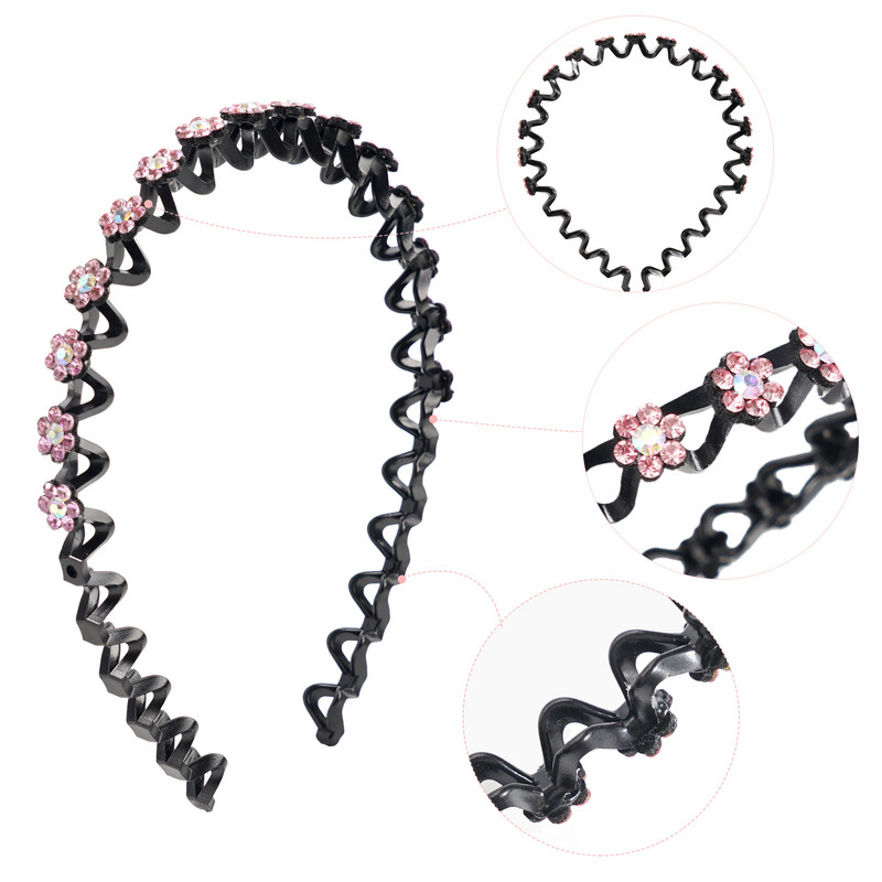 4 komada modnih neklizajućih bisernih traka za kosu sa vještačkim kamenčićima, elastičnih cvjetnih traka za kosu, ženske trake za kosu, okvir za kosu, dodaci za djevojke