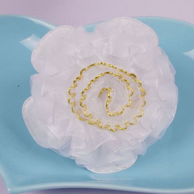 2gab 2016 Newly Arrival imitācija pērļu tills šifons mākslīgie ziedi Elegant Magic white flower Matu kraukšķīgi Aksesuāri