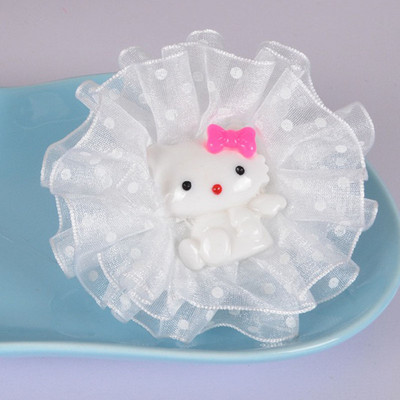 2gab 2016 Newly Arrival imitācija pērļu tills šifons mākslīgie ziedi Elegant Magic white flower Matu kraukšķīgi Aksesuāri