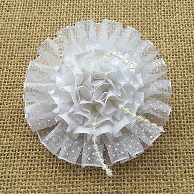 2gab 2016 Newly Arrival imitācija pērļu tills šifons mākslīgie ziedi Elegant Magic white flower Matu kraukšķīgi Aksesuāri