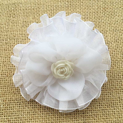 2gab 2016 Newly Arrival imitācija pērļu tills šifons mākslīgie ziedi Elegant Magic white flower Matu kraukšķīgi Aksesuāri