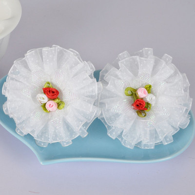 2gab 2016 Newly Arrival imitācija pērļu tills šifons mākslīgie ziedi Elegant Magic white flower Matu kraukšķīgi Aksesuāri