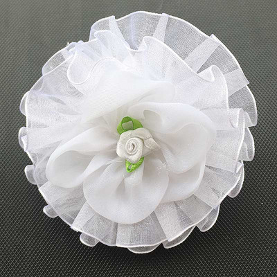 2gab 2016 Newly Arrival imitācija pērļu tills šifons mākslīgie ziedi Elegant Magic white flower Matu kraukšķīgi Aksesuāri