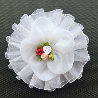 2gab 2016 Newly Arrival imitācija pērļu tills šifons mākslīgie ziedi Elegant Magic white flower Matu kraukšķīgi Aksesuāri