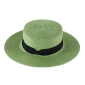 Pălărie de paie casual pentru femei, vară, retro, cu umbră plată, cu protecție solară, pălărie de plajă, cu fundă mică de călătorie