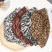 Outdoor Women napvédő UV védelem vödör kalap Fisherman Hat BeachCap Leopárdmintás