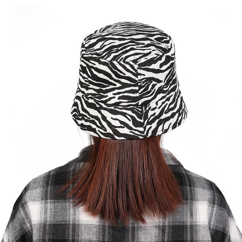 Outdoor Women napvédő UV védelem vödör kalap Fisherman Hat BeachCap Leopárdmintás