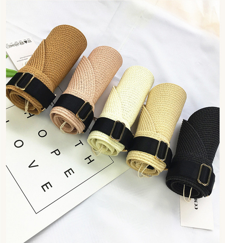 Vienkāršas modes vasaras dāmu saules cepures salokāmas brīvdienu brīvdienu pludmalē ar viziera vāciņu doba salmu cepure sievietēm