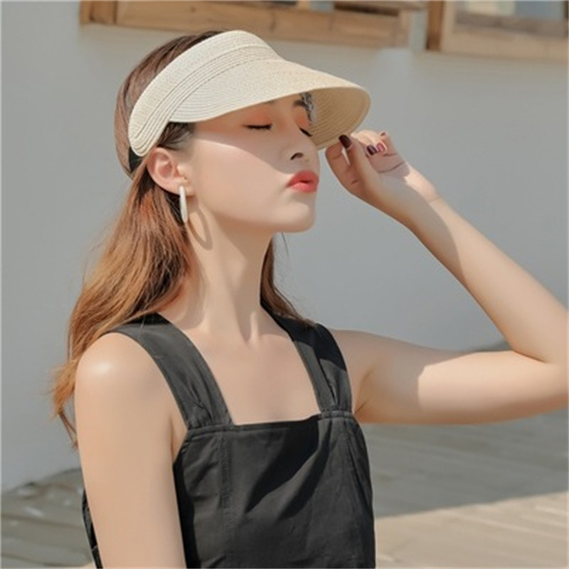 Vienkāršas modes vasaras dāmu saules cepures salokāmas brīvdienu brīvdienu pludmalē ar viziera vāciņu doba salmu cepure sievietēm