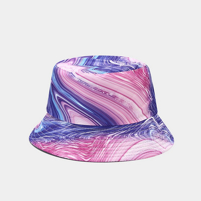 Jauna krāsaina grafiti divpusēja valkājama Panamas kausa cepure salokāma ceļojumu aizsardzība pret sauli, grozāma pludmales cepure zvejnieka cepure