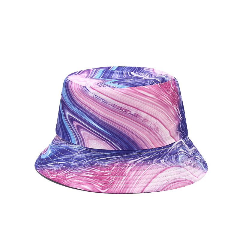 Jauna krāsaina grafiti divpusēja valkājama Panamas kausa cepure salokāma ceļojumu aizsardzība pret sauli, grozāma pludmales cepure zvejnieka cepure