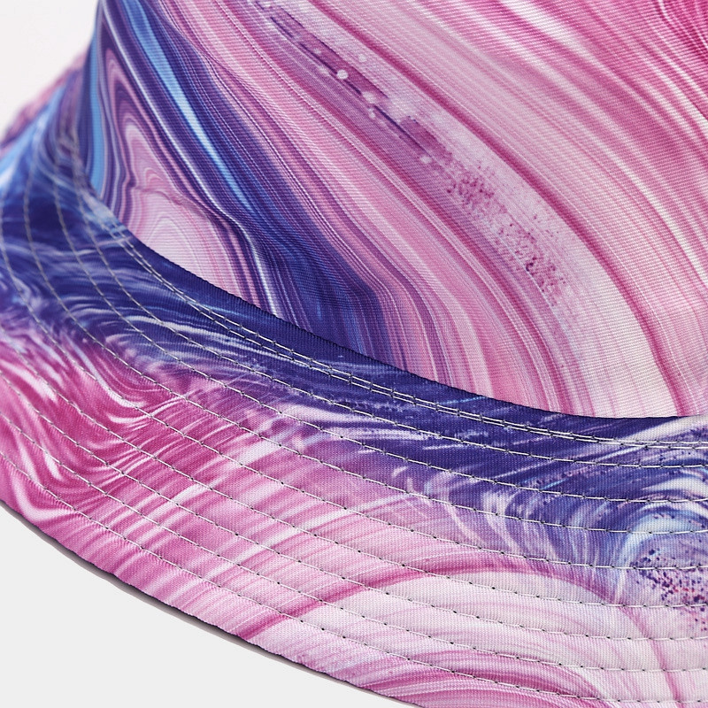 Jauna krāsaina grafiti divpusēja valkājama Panamas kausa cepure salokāma ceļojumu aizsardzība pret sauli, grozāma pludmales cepure zvejnieka cepure