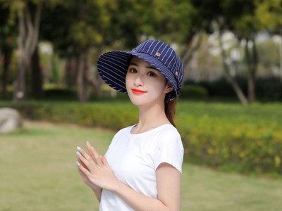 Ymsaid Ženski široki i veliki obodi Floppy Ljetni šešir za plažu Prazan cilindar Šešir od sunca Kapa s gumbima Ljetni šeširi za žene Anti-UV kapa sa šiltom Ženska