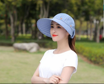 Ymsaid Ženski široki i veliki obodi Floppy Ljetni šešir za plažu Prazan cilindar Šešir od sunca Kapa s gumbima Ljetni šeširi za žene Anti-UV kapa sa šiltom Ženska