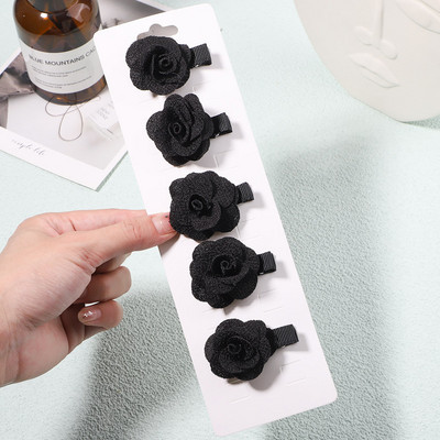 5Pcs/Set Veleprodajne slatke ruže Male kopče za kosu za djecu Djevojčice Čvrste ukosnice Ukosnice Pokrivala za glavu Modni dodaci za kosu