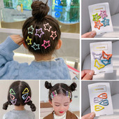 8/10db/készlet Aranyos színes csillag vízcsepp alakú hajcsat lányoknak gyerekeknek szép hajdísz hajtűk gyerekeknek hajkiegészítők