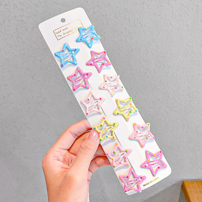 8/10db/készlet Aranyos színes csillag vízcsepp alakú hajcsat lányoknak gyerekeknek szép hajdísz hajtűk gyerekeknek hajkiegészítők