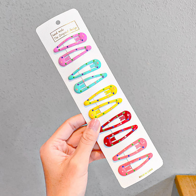 8/10db/készlet Aranyos színes csillag vízcsepp alakú hajcsat lányoknak gyerekeknek szép hajdísz hajtűk gyerekeknek hajkiegészítők