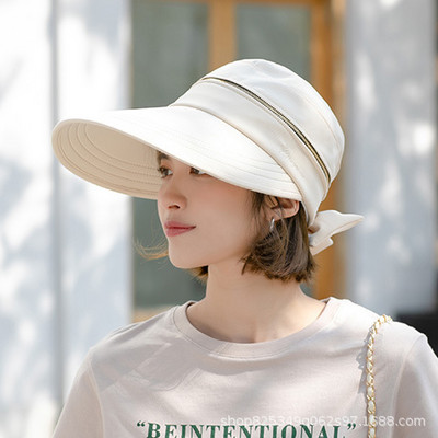 Șapcă detașabilă la modă pentru femei. Cape de sus goale pentru femei. Pălărie de soare cu fermoar.