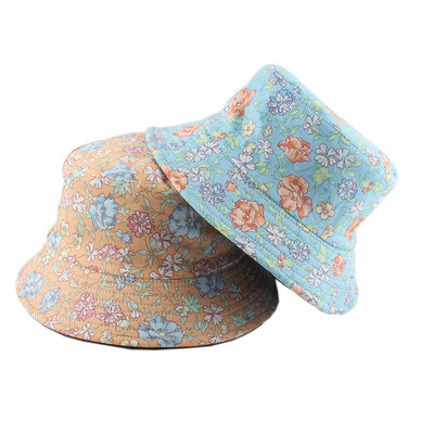 Uniszex Harajuku megfordítható vödörsapkák női horgászsapka divatos virágmintás halászsapka Panama Bob Chapeau