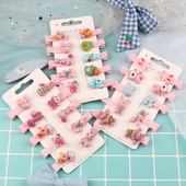 10 buc/set Seturi de accesorii pentru agrafe de păr, ursuleț iepure, animale din desene animate, breton, ac de păr lateral, barete, accesorii pentru cap, cadou pentru fete și copii