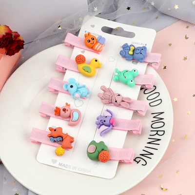 10 buc/set Seturi de accesorii pentru agrafe de păr, ursuleț iepure, animale din desene animate, breton, ac de păr lateral, barete, accesorii pentru cap, cadou pentru fete și copii