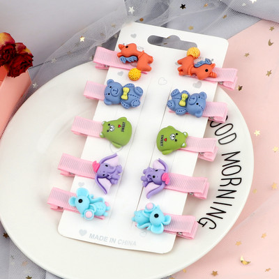 10 buc/set Seturi de accesorii pentru agrafe de păr, ursuleț iepure, animale din desene animate, breton, ac de păr lateral, barete, accesorii pentru cap, cadou pentru fete și copii