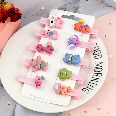 10 buc/set Seturi de accesorii pentru agrafe de păr, ursuleț iepure, animale din desene animate, breton, ac de păr lateral, barete, accesorii pentru cap, cadou pentru fete și copii