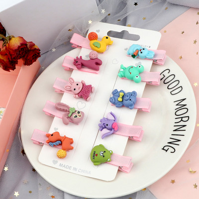 10 buc/set Seturi de accesorii pentru agrafe de păr, ursuleț iepure, animale din desene animate, breton, ac de păr lateral, barete, accesorii pentru cap, cadou pentru fete și copii