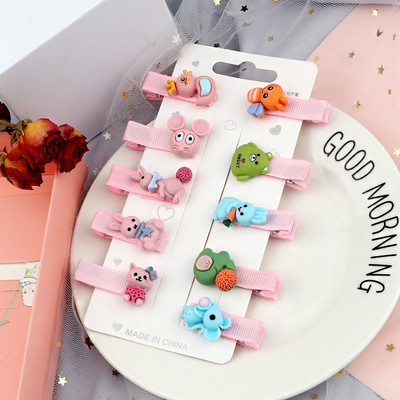 10 buc/set Seturi de accesorii pentru agrafe de păr, ursuleț iepure, animale din desene animate, breton, ac de păr lateral, barete, accesorii pentru cap, cadou pentru fete și copii