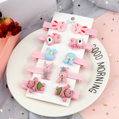 10 buc/set Seturi de accesorii pentru agrafe de păr, ursuleț iepure, animale din desene animate, breton, ac de păr lateral, barete, accesorii pentru cap, cadou pentru fete și copii