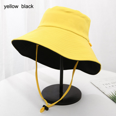 2021 Νέα καλοκαιρινά καπέλα ηλίου παραλίας για γυναίκες Αναστρέψιμη μεγάλη γείσο αντηλιακό καπέλο κουβά με αντιανεμικό σχοινί για ψάρεμα καπέλα χιπ χοπ