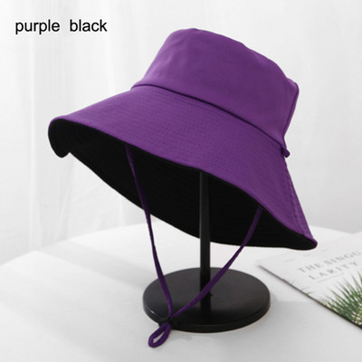 2021 Νέα καλοκαιρινά καπέλα ηλίου παραλίας για γυναίκες Αναστρέψιμη μεγάλη γείσο αντηλιακό καπέλο κουβά με αντιανεμικό σχοινί για ψάρεμα καπέλα χιπ χοπ