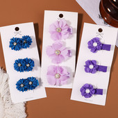 3 kom/set slatke latice cvijeća Ukosnice za djecu Djevojčice Slatke kopče za kosu od bisernog šifona Ukosnice Pokrivala za glavu Modni dodaci za kosu