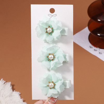 3 kom/set slatke latice cvijeća Ukosnice za djecu Djevojčice Slatke kopče za kosu od bisernog šifona Ukosnice Pokrivala za glavu Modni dodaci za kosu