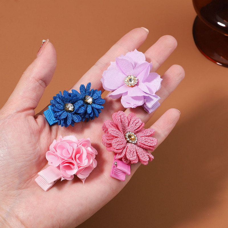 3 kom/set slatke latice cvijeća Ukosnice za djecu Djevojčice Slatke kopče za kosu od bisernog šifona Ukosnice Pokrivala za glavu Modni dodaci za kosu