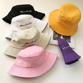 CNTANG 2022 nyári vödörsapka női divatos pamut betűs hímzés panama sapka női alkalmi kültéri napvédő halászsapkák