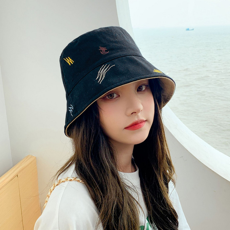 Dvostrani ženski Harajuku šešir s kantom Grafiti Ženski ribarski šešir Ljetni otvoreni Panama Hip Hop kapa Four Seasons Ženska kapa Poklon