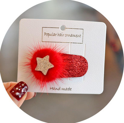 Uued Kids Barrettes Juuksenõelad Punane samet tüdrukute juuksekarvad lastetähed juukseklambrid tüdrukutele naiste juustele Aksessuaarid J127