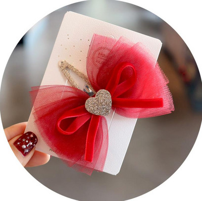 Uued Kids Barrettes Juuksenõelad Punane samet tüdrukute juuksekarvad lastetähed juukseklambrid tüdrukutele naiste juustele Aksessuaarid J127