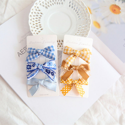 6db/szett Új női színes masni Hajtűk Lányok Szép hajcsatok Hajkötők Kötelek Fejfedők Korea Hajkiegészítők HajfogakJ128